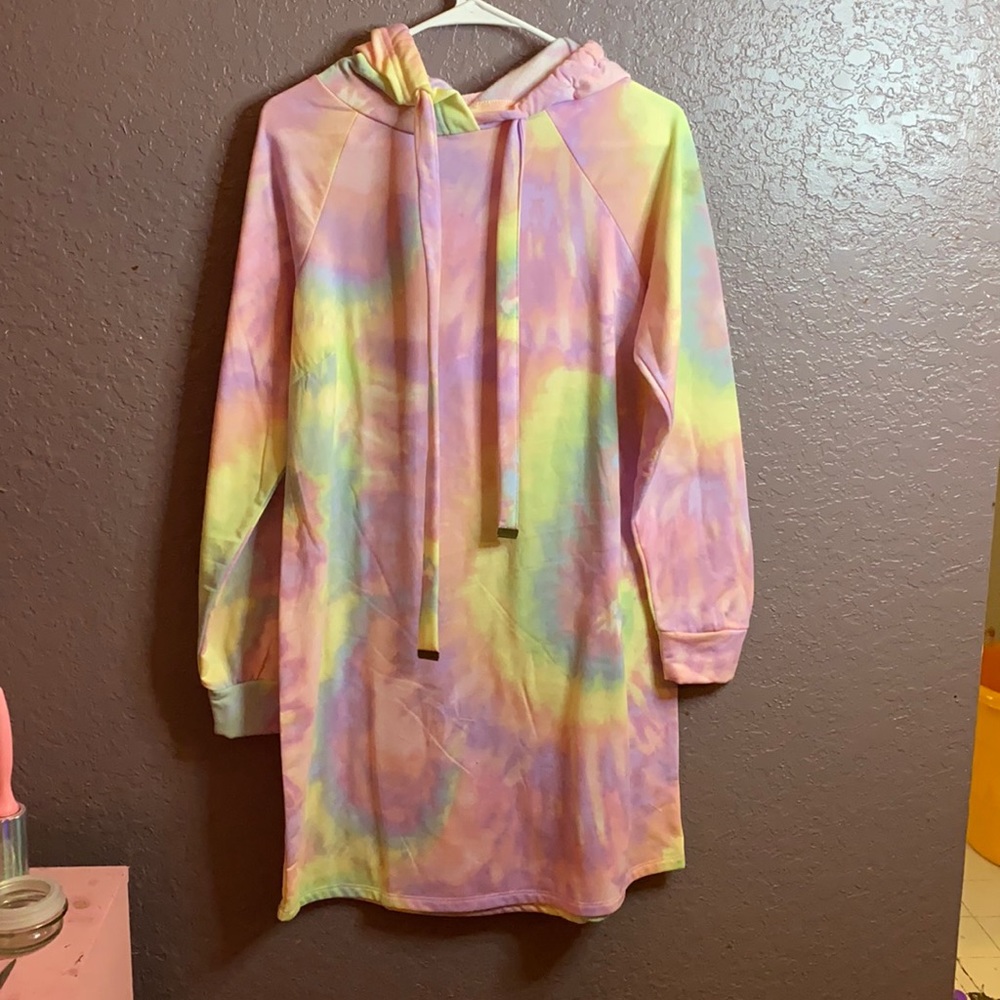 Tie-dye Hoodie Dress NWT